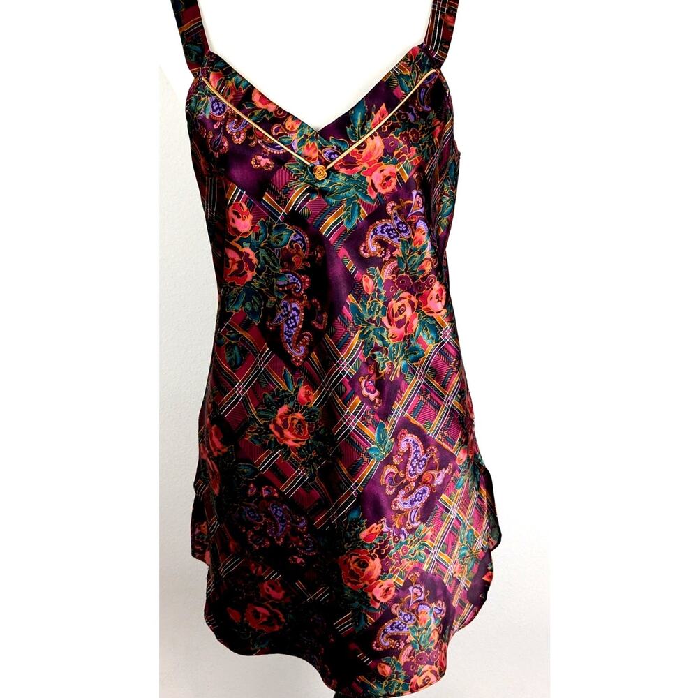 Vtge Inner most nightgown or cami Sz S Bust 37" Made America 80's dark floralEUC